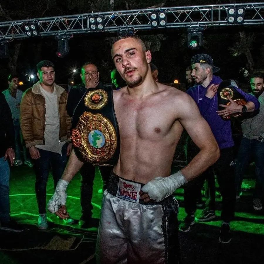 Abdelrahman Magdy with championship belt